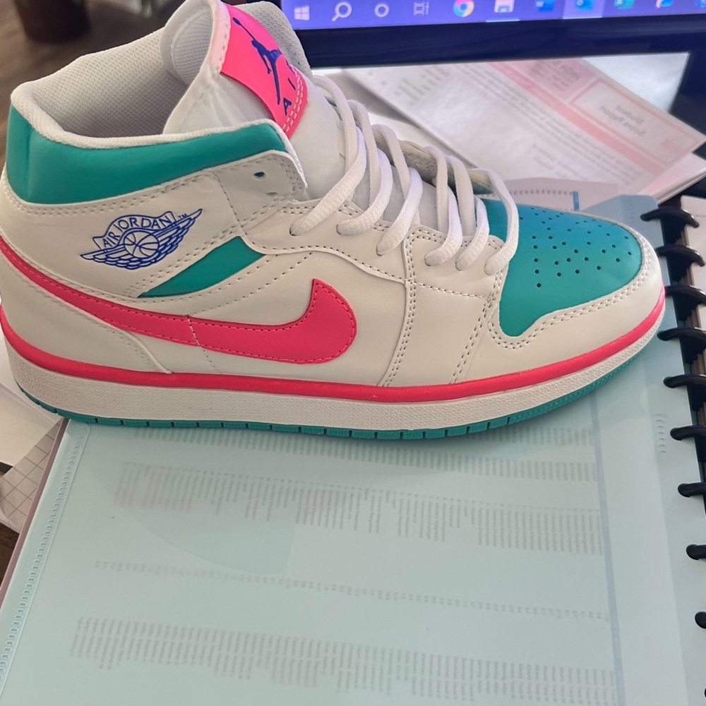 Jordan White and Pink Sneakers Vibrant Design